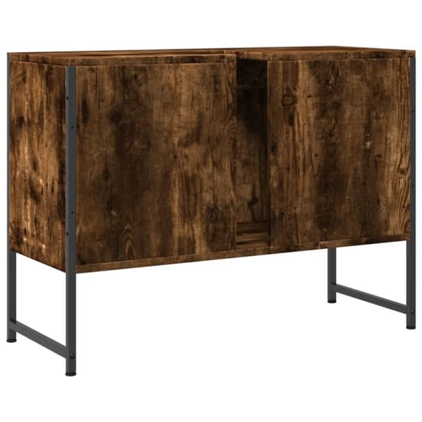 underskab til håndvask 80x33x60 cm konstrueret træ røget eg