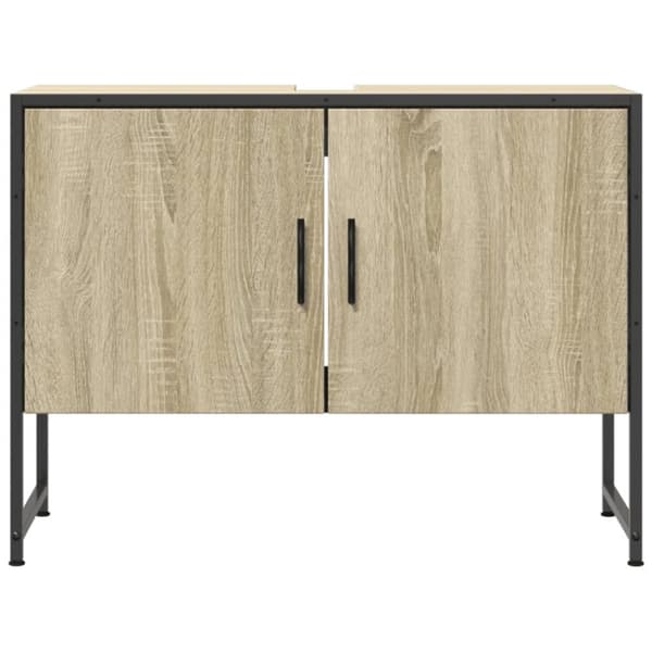 Tvättställsskåp sonoma-ek 80x33x60 cm konstruerat trä