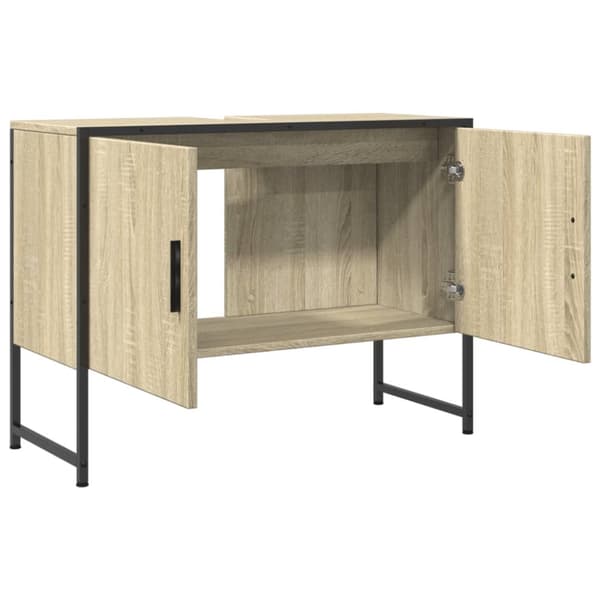Tvättställsskåp sonoma-ek 80x33x60 cm konstruerat trä