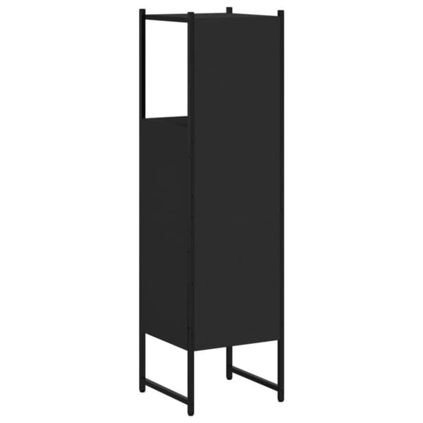 badeværelsesskab 33x33x120,5 cm konstrueret træ sort