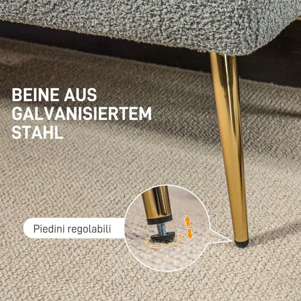 Rootz Modern Sängbänk - Fönstersäte - Matsalsbänk - Faux lammull - Tjock stoppning - 112cm x 41cm x 46cm
