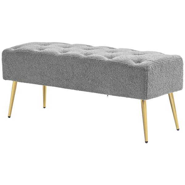 Rootz Modern Sängynpenkki - Ikkuna-istuin - Ruokasalin penkki - Tekokaritsanvilla - Paksu pehmuste - 112cm x 41cm x 46cm