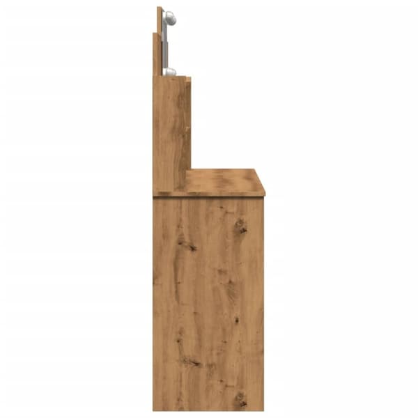 vidaXL makeupbord med LED-lys 96x40x142 cm kunsteg