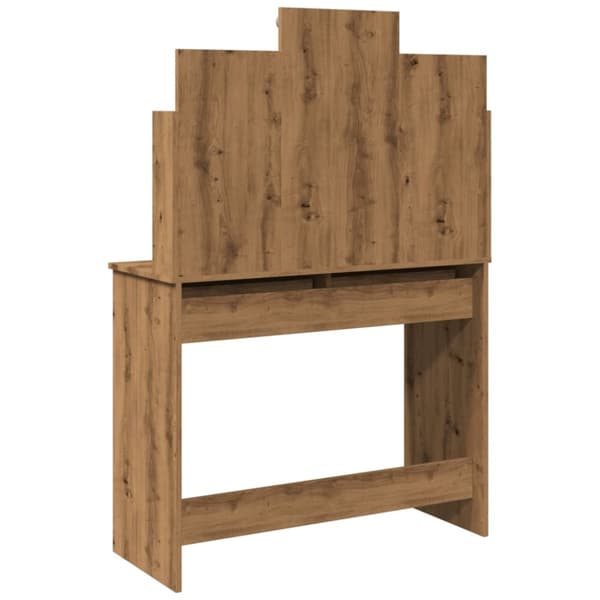 vidaXL Sminkebord med LED artisan eik 96x40x142 cm