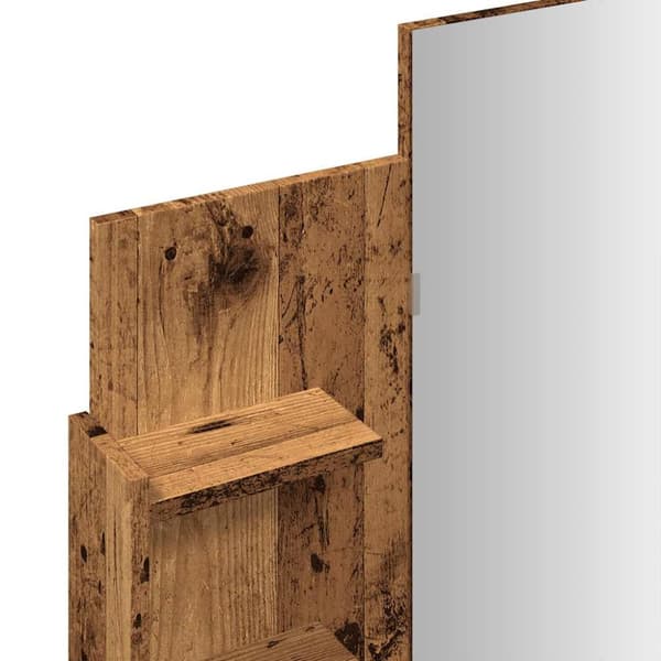 vidaXL Sminkebord med speil gammelt tre 96x39x142 cm