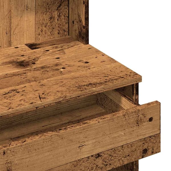 vidaXL Sminkebord med speil gammelt tre 96x39x142 cm