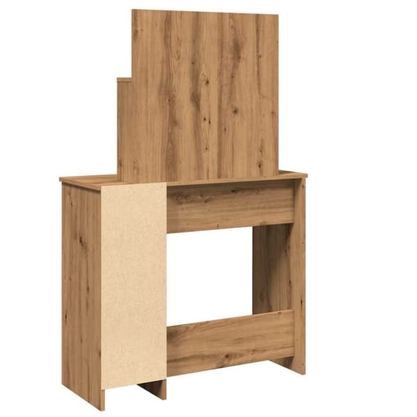 vidaXL Sminkebord med speil artisan eik 86,5x35x136 cm