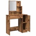 Miniatyrbild 8 av 11: vidaXL Sminkbord med spegel gammalt trä 86,5x35x136 cm