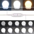 Miniatyrbillede 11 af 11: vidaXL makeupbord med LED-lys 74,5x40x141 cm kunsteg