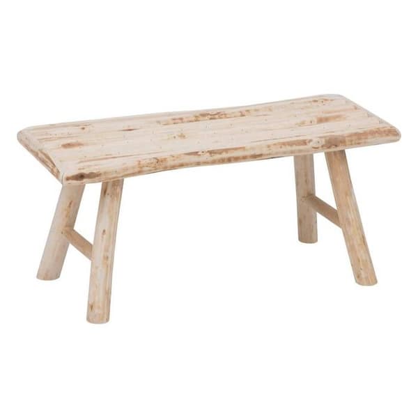 Bänk i naturligt trä - ATMOSPHERA - Woody - Rektangulär - Maximal belastning 130 kg - 70 cm