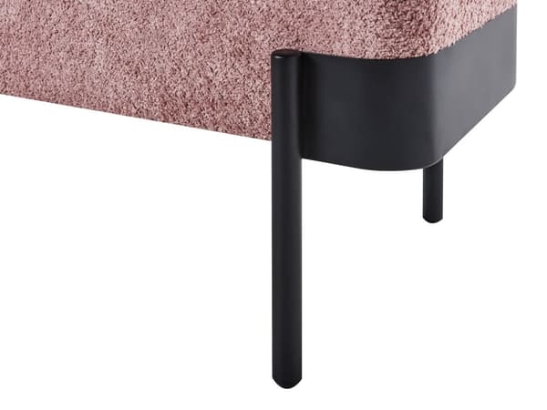 Oppbevaringsbenk for Soverom Rosa Polyester Stoff Polstring Svarte Ben Hytte Design Solid Farge Stue Møbler