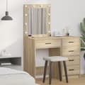 Pikkukuva 2 / 11: vidaXL meikkipöytä LED-valoilla Sonoma tammi 50x41x135 cm