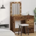 Miniatyrbillede 2 af 11: vidaXL Gammelt træ MDF 50 x 41 x 135 cm Spejl Makeupbord Rektangulær
