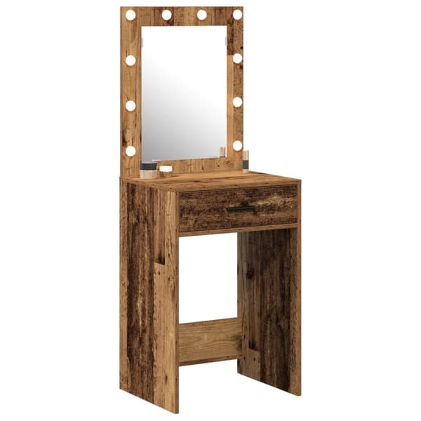 vidaXL Gammelt træ MDF 50 x 41 x 135 cm Spejl Makeupbord Rektangulær