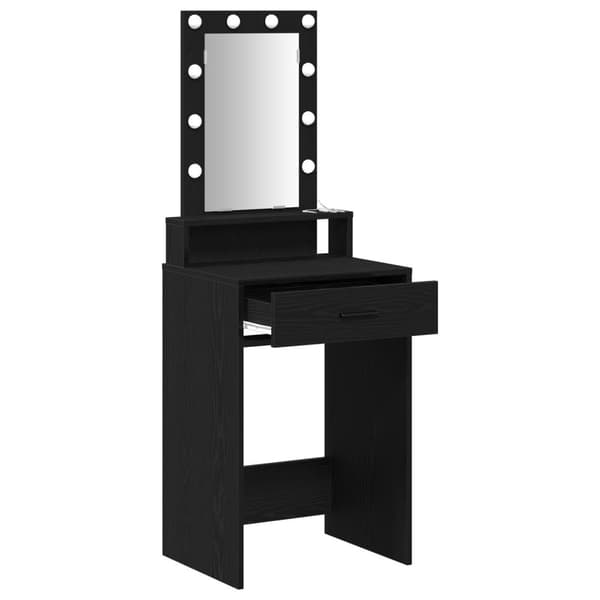 vidaXL Svart Ek MDF, Spegel, Metall 50 x 41 x 140 cm Spegel