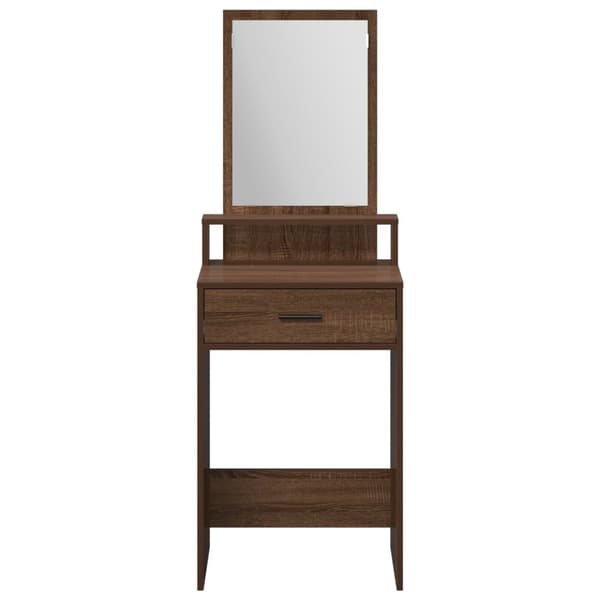 vidaXL Brun eg Massivt egetræ 50 x 41 x 140 cm Spejl Dressingbord