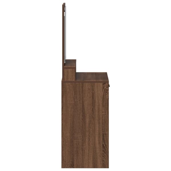 vidaXL Brun eg Massivt egetræ 50 x 41 x 140 cm Spejl Dressingbord