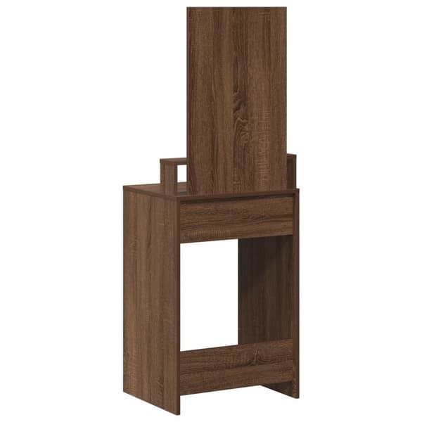 vidaXL Brun eg Massivt egetræ 50 x 41 x 140 cm Spejl Dressingbord