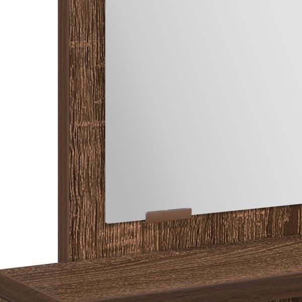 vidaXL Brun eg Massivt egetræ 50 x 41 x 140 cm Spejl Dressingbord