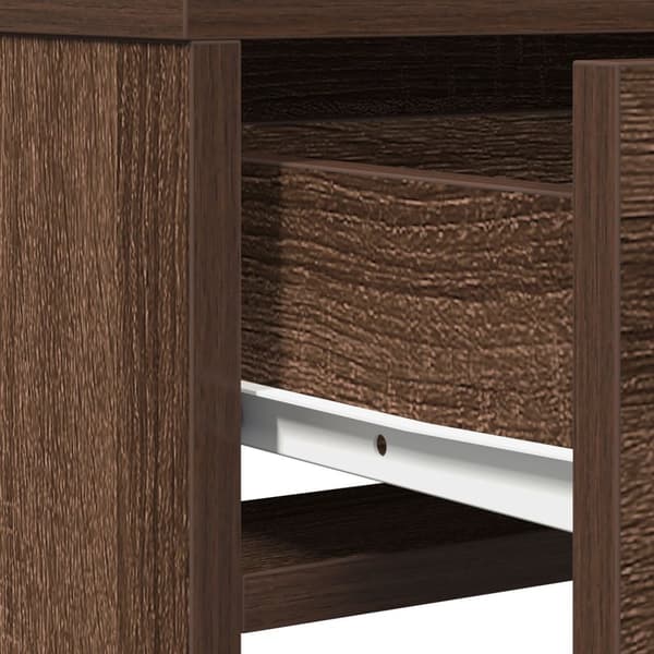 vidaXL Brun eg Massivt egetræ 50 x 41 x 140 cm Spejl Dressingbord
