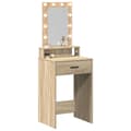 Miniatyrbillede 1 af 11: vidaXL Sonoma egetræ Spånplade 50 x 41 x 140 cm Spejl Dressingbord