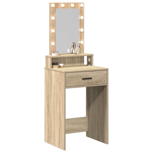 vidaXL Sonoma ek Spånskiva 50 x 41 x 140 cm Spegel Sminkbord
