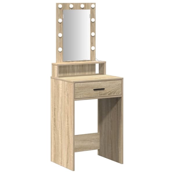 vidaXL Sonoma ek Spånskiva 50 x 41 x 140 cm Spegel Sminkbord