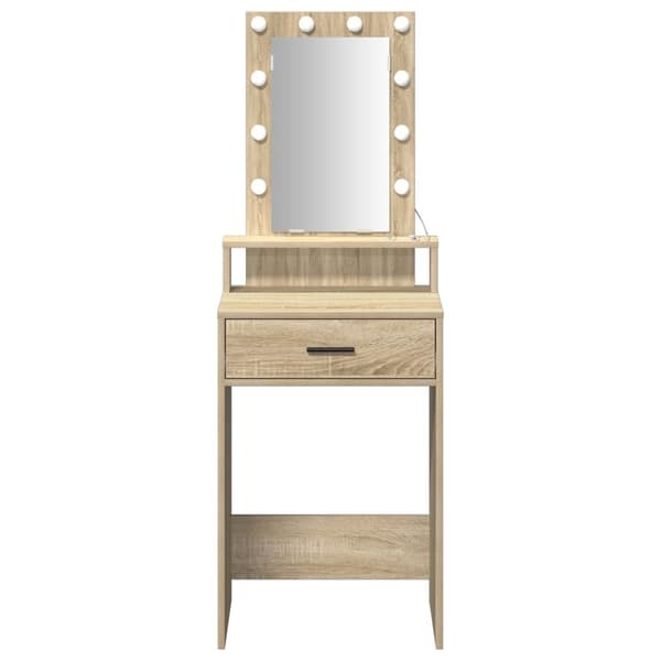 vidaXL Sonoma ek Spånskiva 50 x 41 x 140 cm Spegel Sminkbord