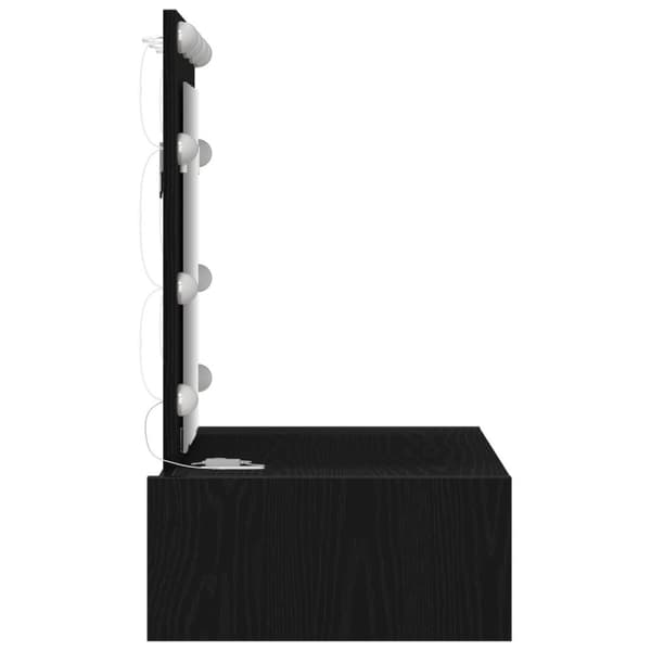 vidaXL Sort egetræ MDF, Træ 60 x 40 x 70 cm Dressingbord Rektangulær