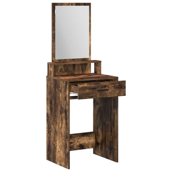 vidaXL Røget egetræ Træ 50 x 41 x 140 cm Spejl Toiletbord