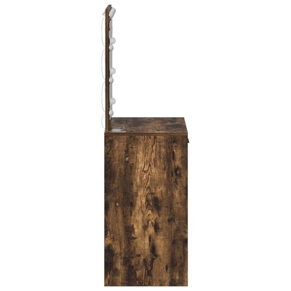 vidaXL Rökt Ek Massiv Ek 50 x 41 x 135 cm Lådor Sminkbord