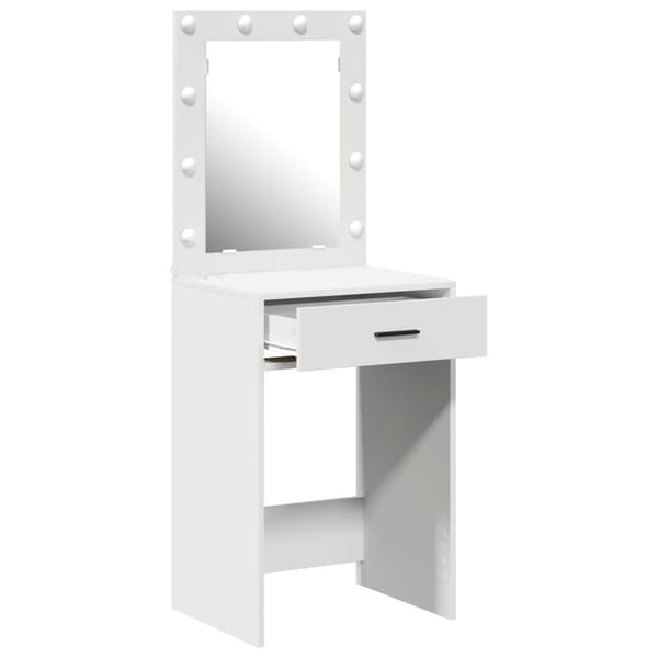 vidaXL Vit Träkomposit 50 x 41 x 135 cm Spegel Sminkbord