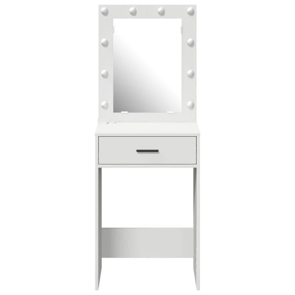 vidaXL Vit Träkomposit 50 x 41 x 135 cm Spegel Sminkbord
