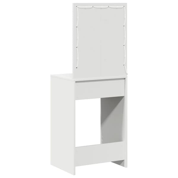 vidaXL Vit Träkomposit 50 x 41 x 135 cm Spegel Sminkbord