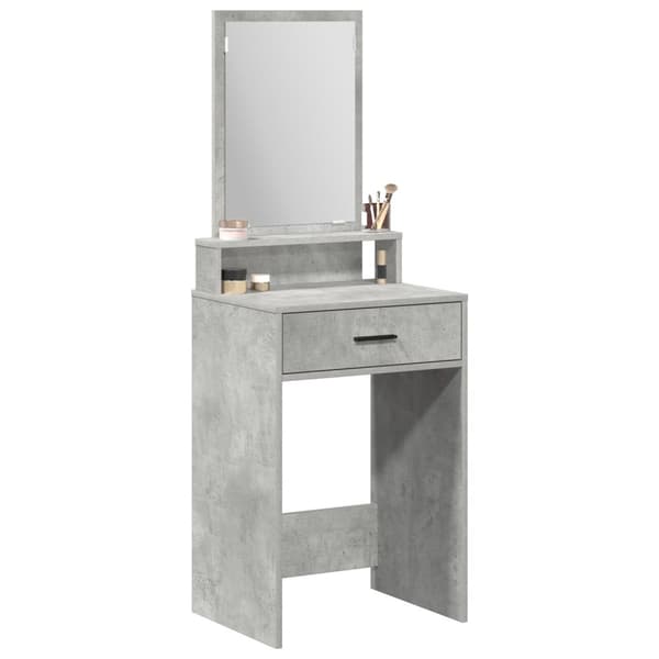 vidaXL Betonggrå MDF 50 x 41 x 140 cm Sminkbord Rektangulär Samtida