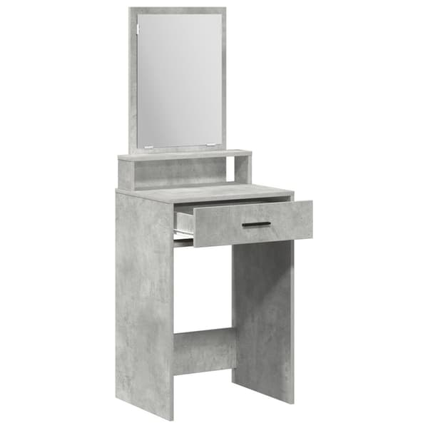 vidaXL Betonggrå MDF 50 x 41 x 140 cm Sminkbord Rektangulär Samtida