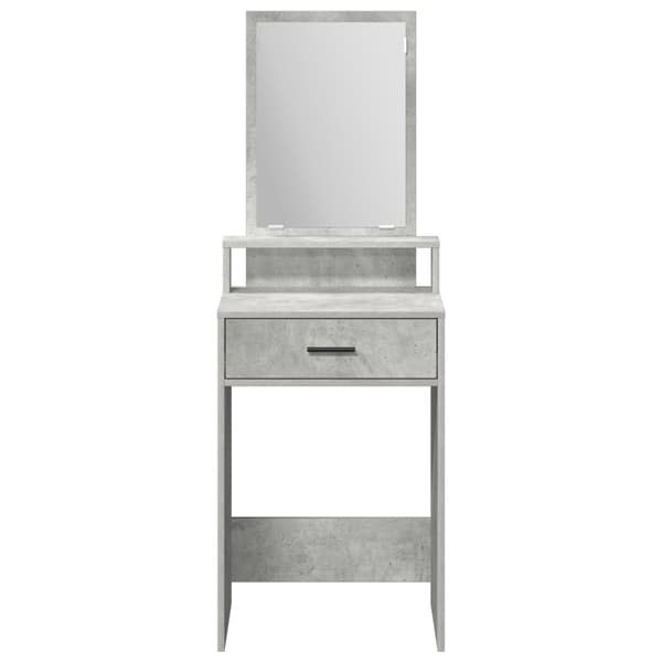 vidaXL Betonggrå MDF 50 x 41 x 140 cm Sminkbord Rektangulär Samtida