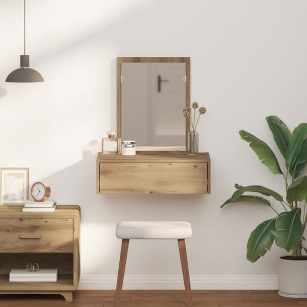 vidaXL Hantverksmässig ek Konstruerat trä 60 x 40 x 70 cm Sminkbord