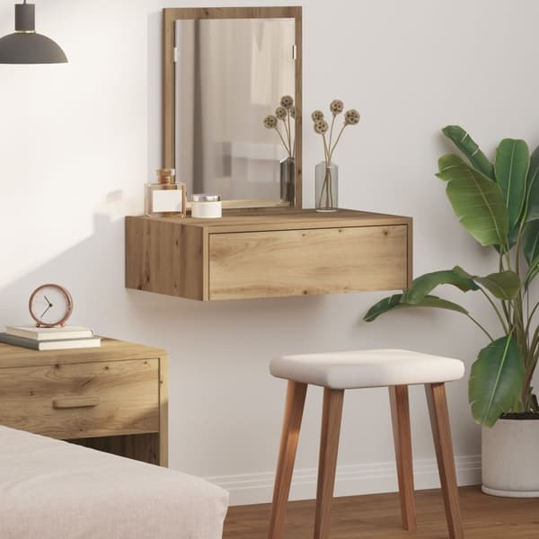 vidaXL Hantverksmässig ek Konstruerat trä 60 x 40 x 70 cm Sminkbord