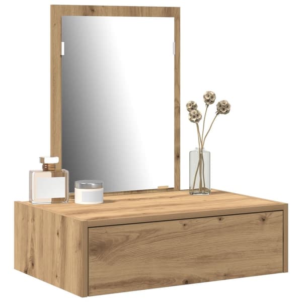 vidaXL Hantverksmässig ek Konstruerat trä 60 x 40 x 70 cm Sminkbord
