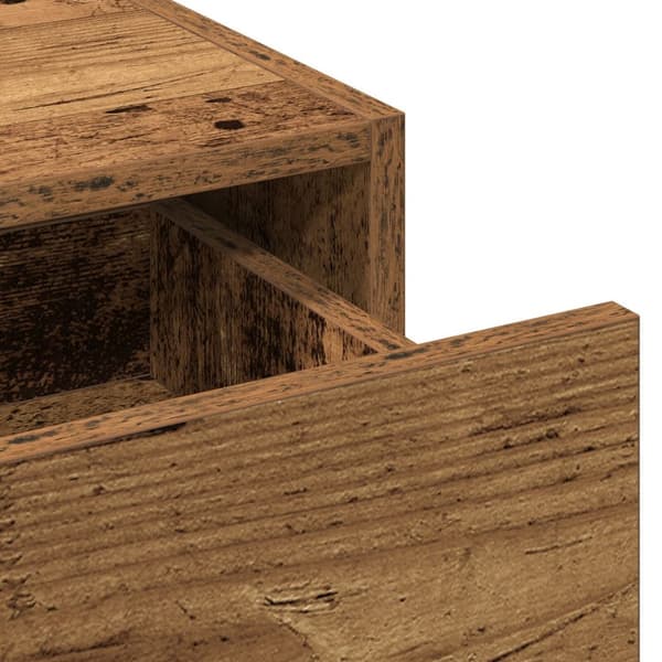vidaXL Gammalt trä Trä 60 x 40 x 70 cm Spegel Sminkbord Rektangulär