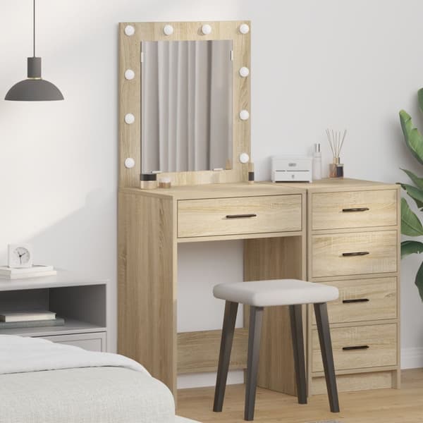 vidaXL Sonoma ek Spånskiva 50 x 41 x 135 cm Elegant sminkbord