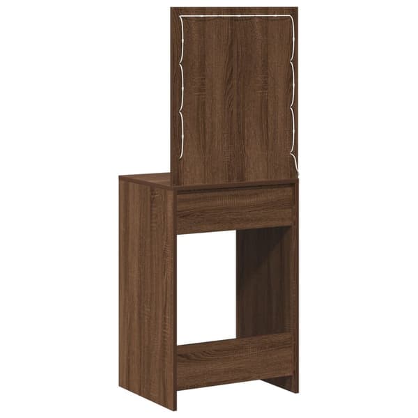 vidaXL Sminkebord med LED Lys Brun Eik 50x41x135 cm