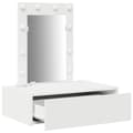 Miniatyrbild 5 av 11: vidaXL Vit MDF 60 x 40 x 70 cm Sminkbord Rektangulär Modern Spegel