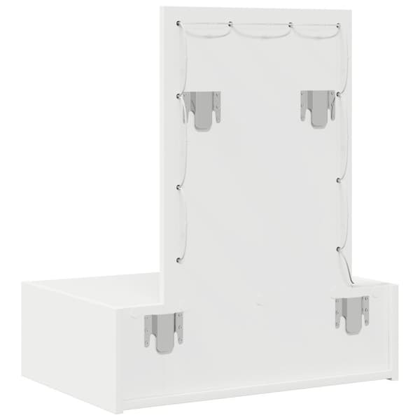 vidaXL Vit MDF 60 x 40 x 70 cm Sminkbord Rektangulär Modern Spegel