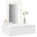 Miniatyrbild 1 av 11: vidaXL Vit MDF 60 x 40 x 70 cm Sminkbord Rektangulär Modern Spegel