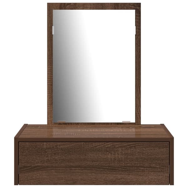 vidaXL Brun egetræ Solidt egetræ 60 x 40 x 70 cm Spejl