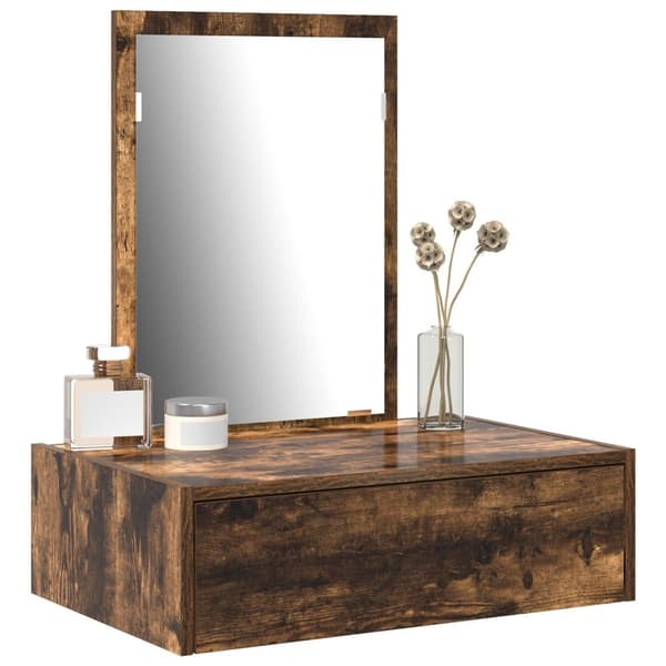vidaXL Røget eg Konstrueret træ 60 x 40 x 70 cm Spejl Makeupbord
