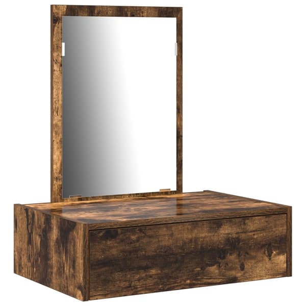 vidaXL Røget eg Konstrueret træ 60 x 40 x 70 cm Spejl Makeupbord