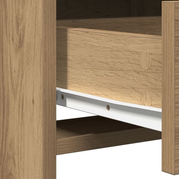 vidaXL Artisan ek MDF, Glas 50 x 41 x 135 cm Spegel Sminkbord